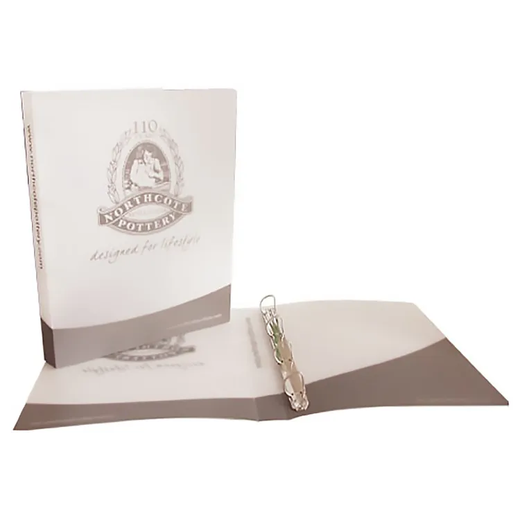 Cartella di file PP con raccoglitore ad anelli per cancelleria promozionale con stampa personalizzata